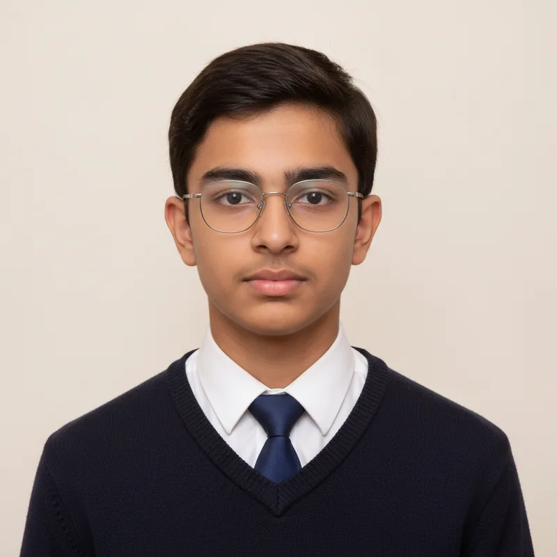 Arjun Nair, a NEET Foundation student, in school uniform