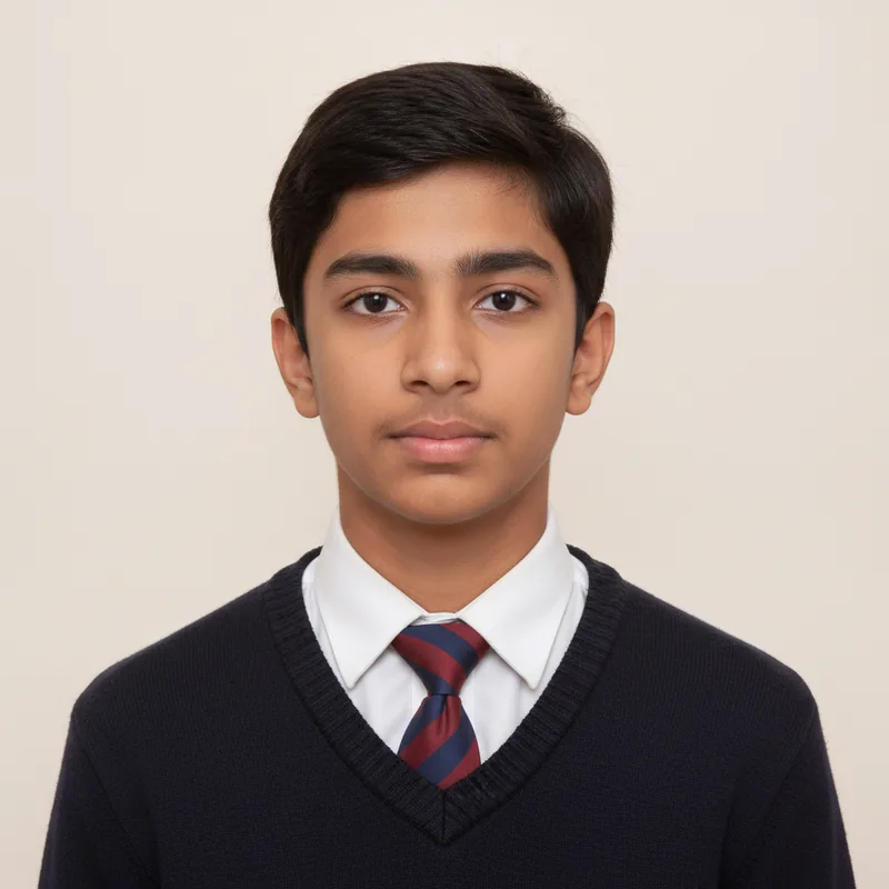 Rohan Gupta, a JEE Foundation student, in school uniform
