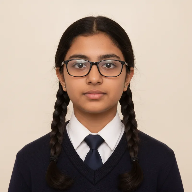 Ananya Mishra, a Class 10 CBSE student, in school uniform